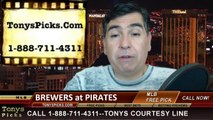 MLB Odds Pittsburgh Pirates vs. Milwaukee Brewers Pick Prediction Preview 4-20-2014