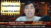 NHL Playoff Odds Game 3 Dallas Stars vs. Anaheim Ducks Pick Prediction Preview 4-21-2013