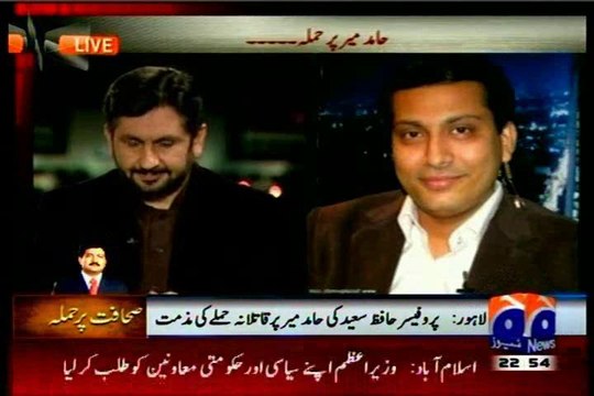 GEO Capital Talk attack on Hamid Mir with MQM Faisal Sabzwari (19 April 2014)