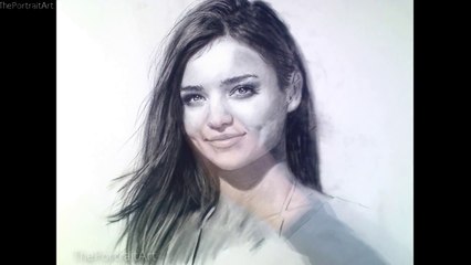 Drawing Portrait - Miranda Kerr Time-lapse art video