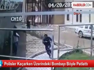 Polisler Kaçarken Üzerindeki Bombayı Böyle Patlattı