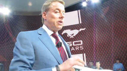 FORD CEO Bill Ford in Reporter Scrum After Mustrang Debut