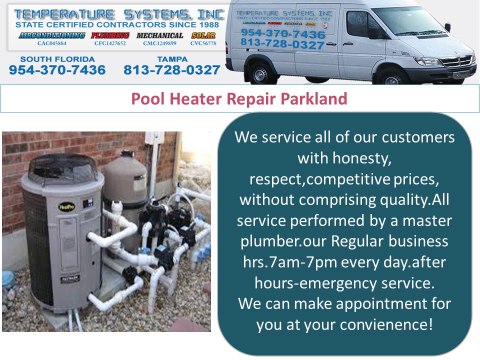 Pool Heater and Water Heater Repair Services in Parkland
