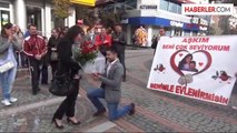 Edirne'de Sokak Ortadasında Süpriz Evlilik Teklifi