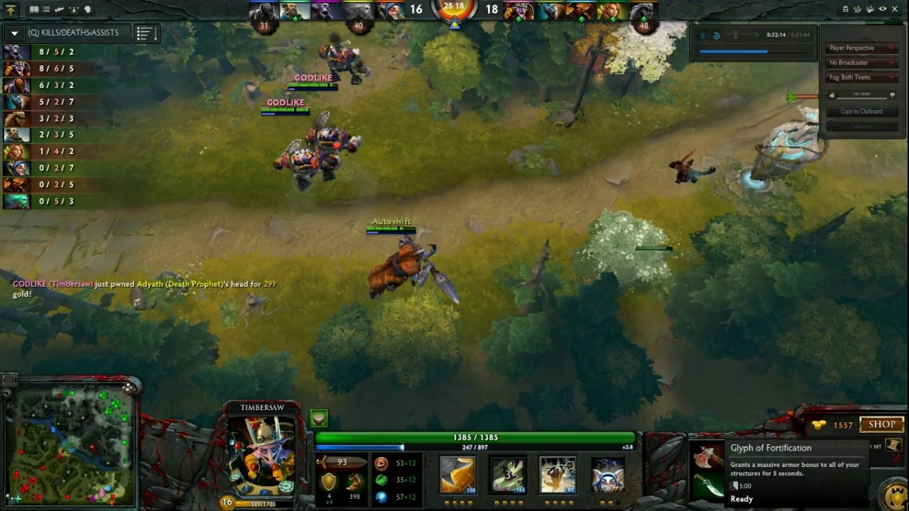 Dota 2 gameplay: Timbersaw (meepo ult) ability draft