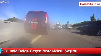 Ölümle Dalga Geçen Motosikletli Şaşırttı