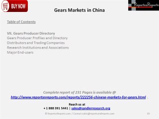 Gears Markets in China has Grown at a Fast Pace in the Past Decade