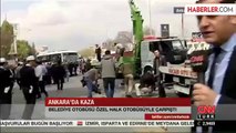 Ankara'da Yolcu Minibüsüyle Çarpışan Halk Otobüsü Durağa Girdi (2)