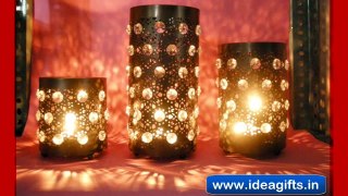 Designer Crystal T Lite Holders - Decorative T Lite For Diwali Corporate Gifting