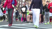 Runners arrive for Boston Marathon one year after attacks