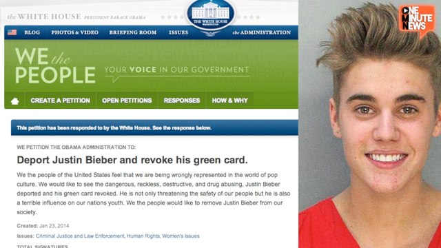 White House Answers Deport Justin Bieber Petition