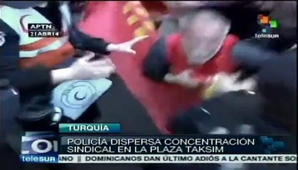 Reprime policía turca movilización sindical en la Plaza Taksim