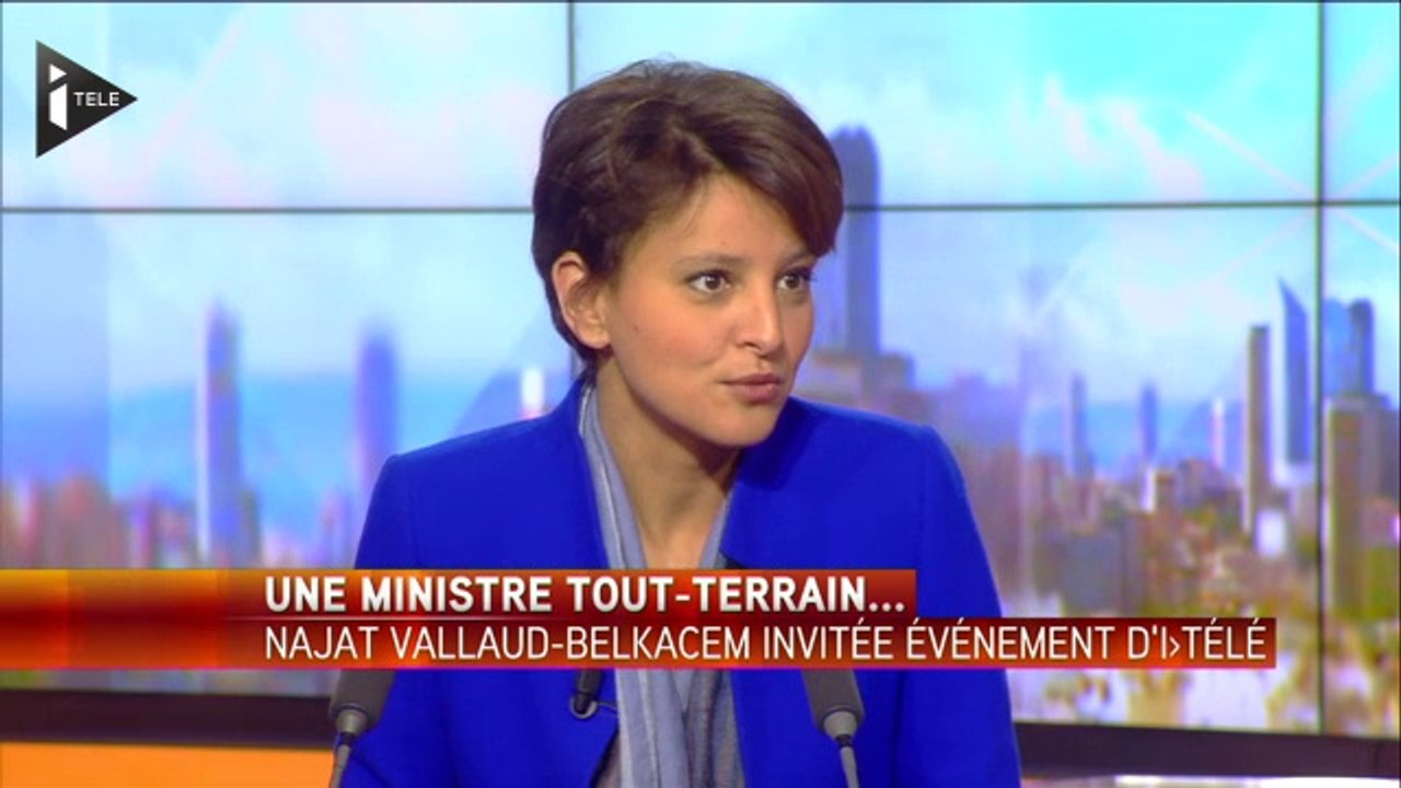 Najat Vallaud-Belkacem présente son nouveau ministère sur iTélé