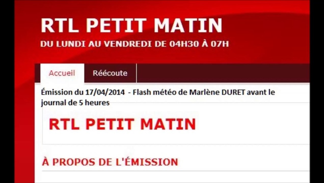 RTL Petits matins du 17/04/2014 : filaments nuageux ! ! !