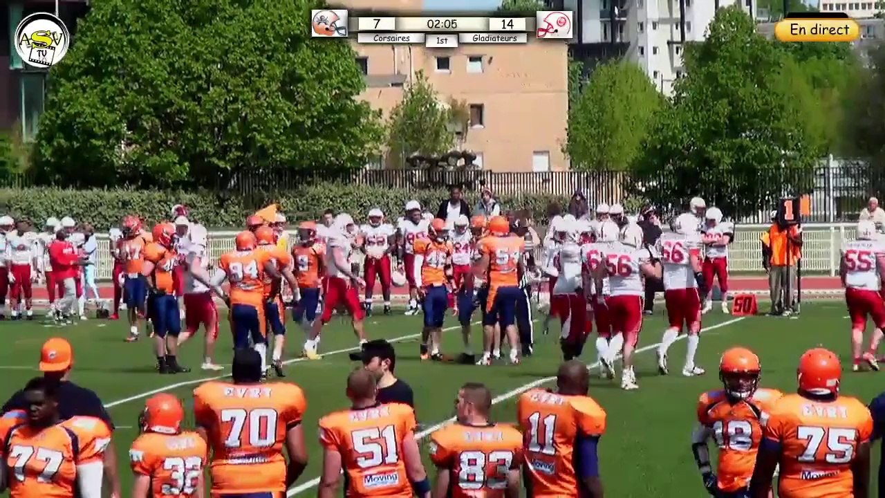 ASV TV - Corsaires vs Gladiateurs - Football Américain - 7ième journée D2 2013-2014