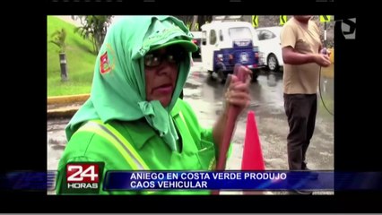 Скачать видео: Chorrillos: aniego ocasionó gran congestión vehicular en la Costa Verde