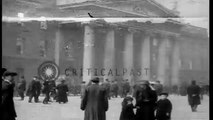 Destroyed buildings, wrecked vehicles and damage after the  Easter Rising  in Dub...HD Stock Footage