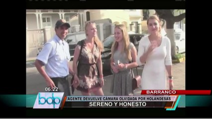 Barranco: Agente devolvió cámara fotográfica a turistas holandesas