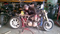 1980 Honda Cb750 café - first time engine start after 10 years