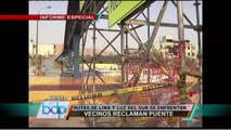 Vecinos de Surco reclaman reparación de puente peatonal afectado por accidente