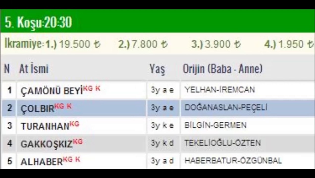 ankara izmir yarışları
