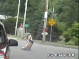 Stupid - Guy wipes out trying to wheelie