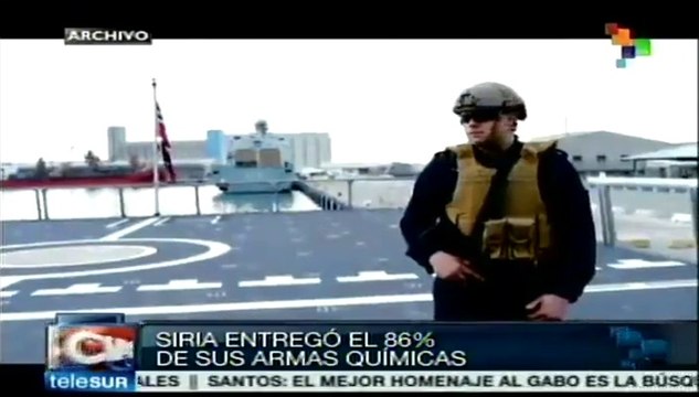Siria entregó el 86% de sus armas químicas, asegura la OPAQ