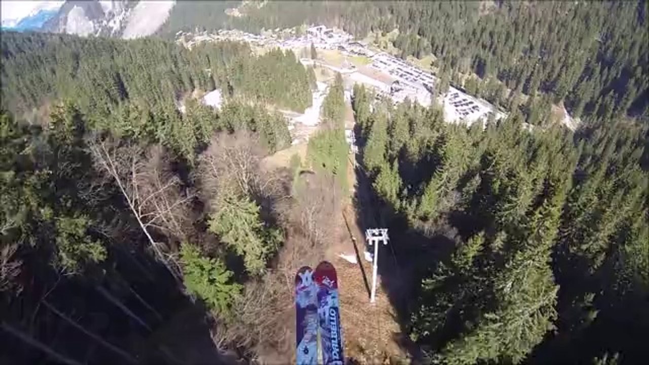 Crazy new trick in SpeedRiding : Slide on Chair lift cable!