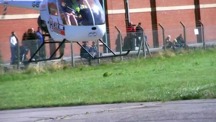 Bird VS Helicopter Rotor . The seagul cut in 2 pieces!