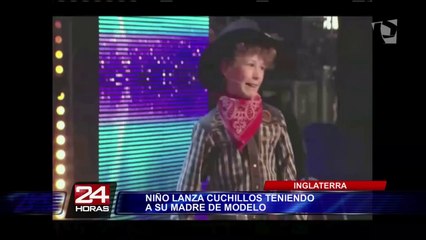 VIDEO: niño sorprende a jurado de programa de talentos con acto de cuchillos (1/2)
