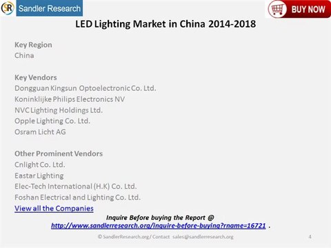 LED Lighting Market in China to Grow at a CAGR of 26.9 percent by 2018