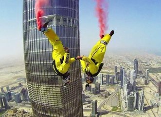 AWSOME ! Burj Khalifa Pinnacle BASE Jump - 4K bad
