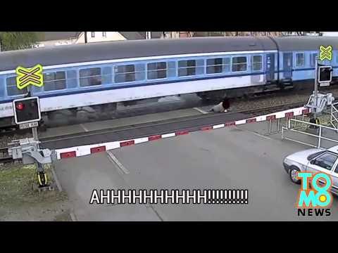 Caught on tape: Man hit by train after taking stupid risk with own life
