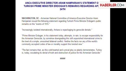 ABD'deki Ermenilerden Erdoğan'ın Taziyesine Tepki
