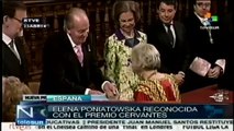 Recibe Elena Poniatowska el Premio Miguel de Cervantes