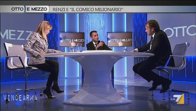 23.04.2014 otto e mezzo La 7 Luigi Di Maio (M5S) Asfalta Matteo Richetti (PD) 2