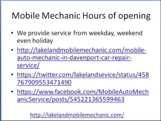 Mobile Auto Mechanic In Davenport Car Repair Review 863-448-9748