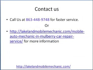 Mobile Auto Mechanic In Mulberry Car Repair Review 863-448-9748