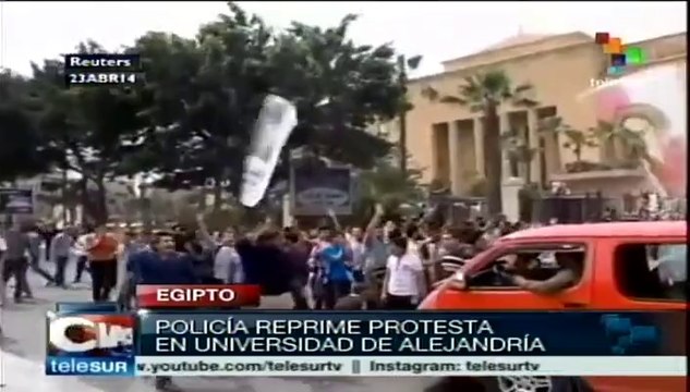 Policía egipcia reprime manifestaciones estudiantiles en Alejandría