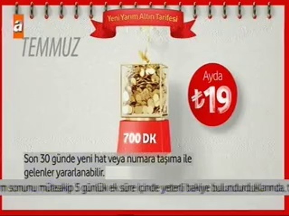 Vodafone yarım altın tarifesi