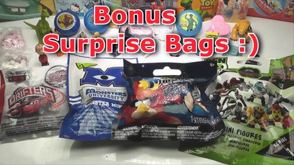 19 Surprise Eggs, Kinder Surprise Cars 2 Mickey Mouse Spongebob Disney Pixar