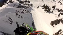Amazing Snowmobile Cliff jump... Filmed with a GoPro!