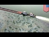 Texas Oil spill: cleanup operations close Houston ship channel