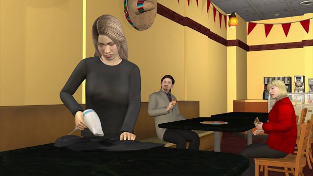 Women falls into a frozen canal while texting