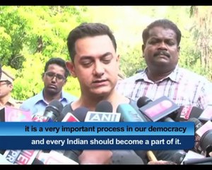 Aamir Khan votes and appeals all to vote