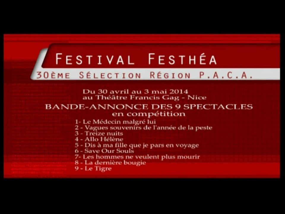 FESTIVAL FESTHEA Région PACA bande annonce 2014
