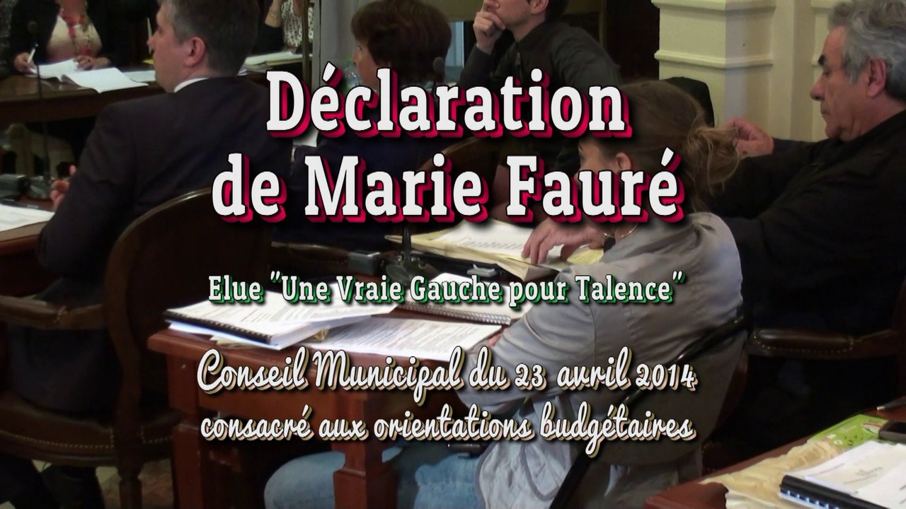 Conseil Municipal Talence 23.04.14