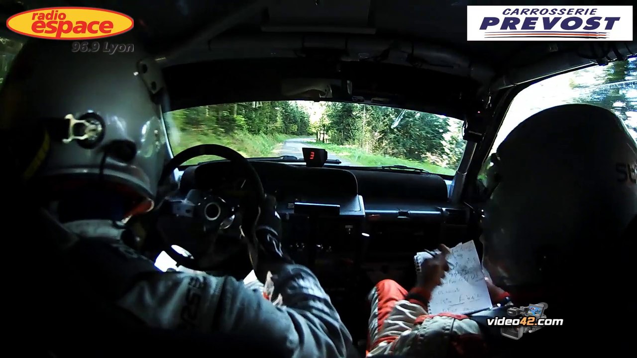 rallye Lyon Charbonnieres 2014 camera embarquée Julien SAUNIER - Fred VAUCLAURE Renault clio Williams