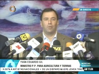 Ministro Yván Gil espera crecimiento en la producción agrícola de 13% para este año