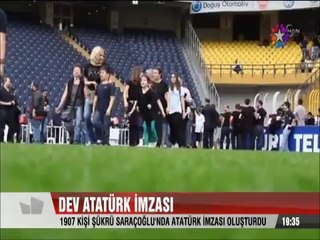 1907 kişiden oluşan dev Atatürk imzası